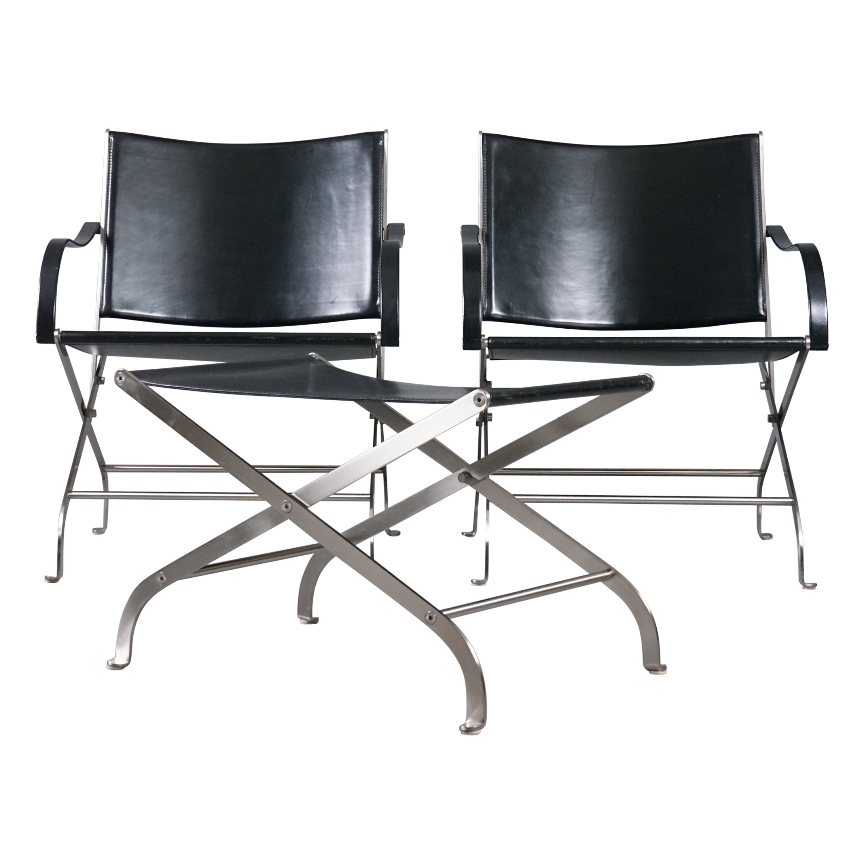 2x Armchair and 1x Stool Modell Carlotta by Antonio Citterio for Flexform, 1990s For Sale