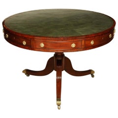 Antique Regency Mahogany Drum Table