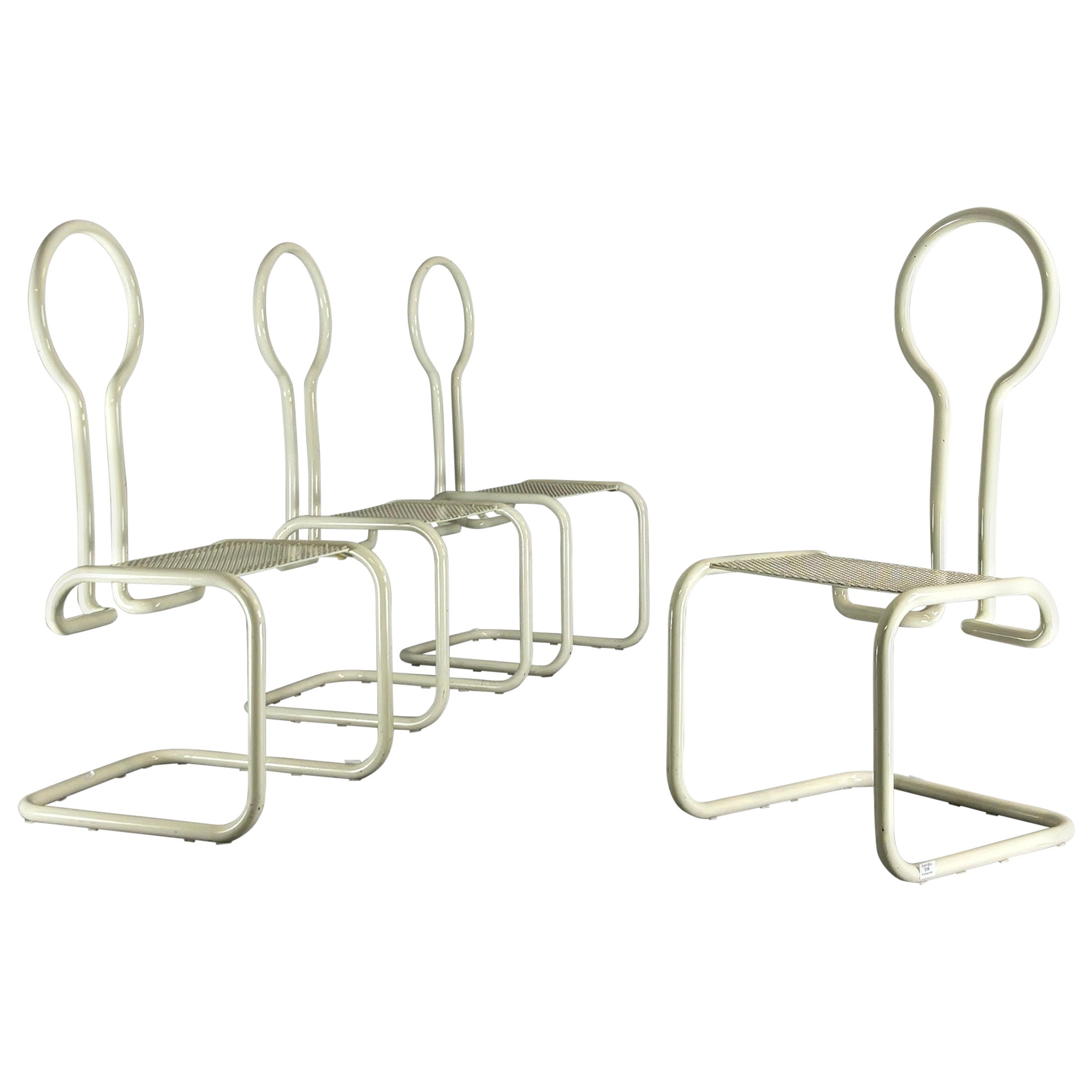 Metal chairs by Marzio Cecchi, 1970s, set of 4 For Sale
