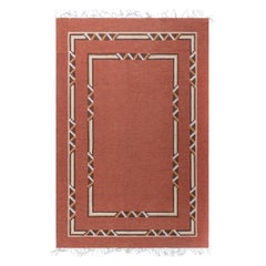 Retro Art Deco Swedish Flat Weave Rug