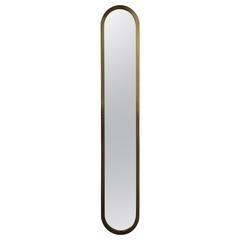 Tall and Thin? Yes Please. Vintage Brass Racetrack Mirror with Stunning Scale