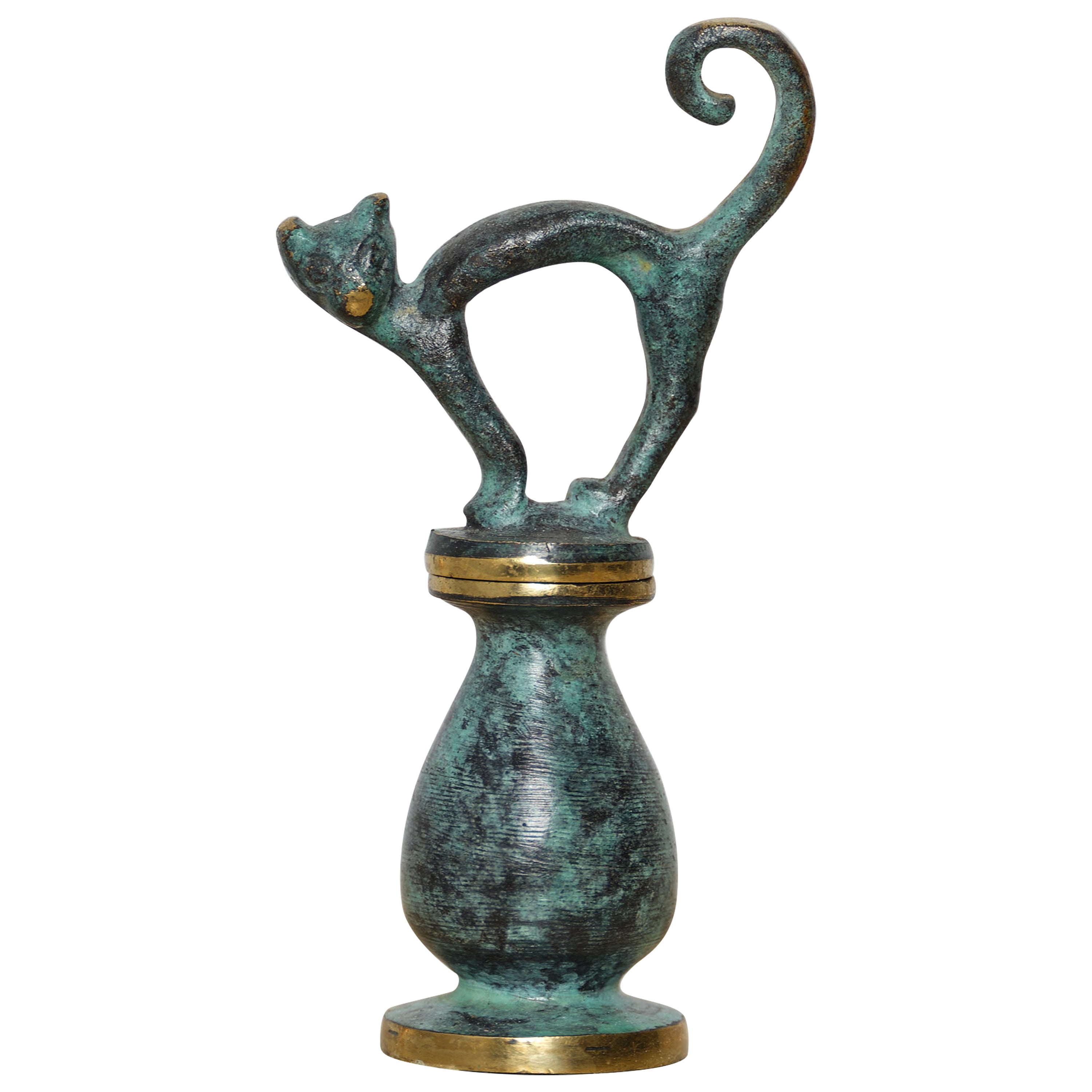 Walter Bosse Brass Cat Corkscrew – Mid-Century Austrian Design For Sale