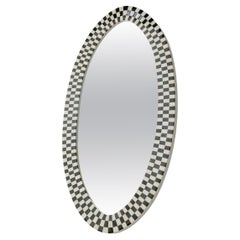 Miroir ovale Mackenzie noir et blanc