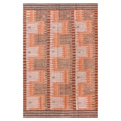 Collection Nazmiyal, design suédois géométrique moderne et rustique, tapis Kilim de 6' x 9'3".