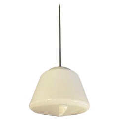 Large Conical Milk Glass Library Pendant Light - 5 Available