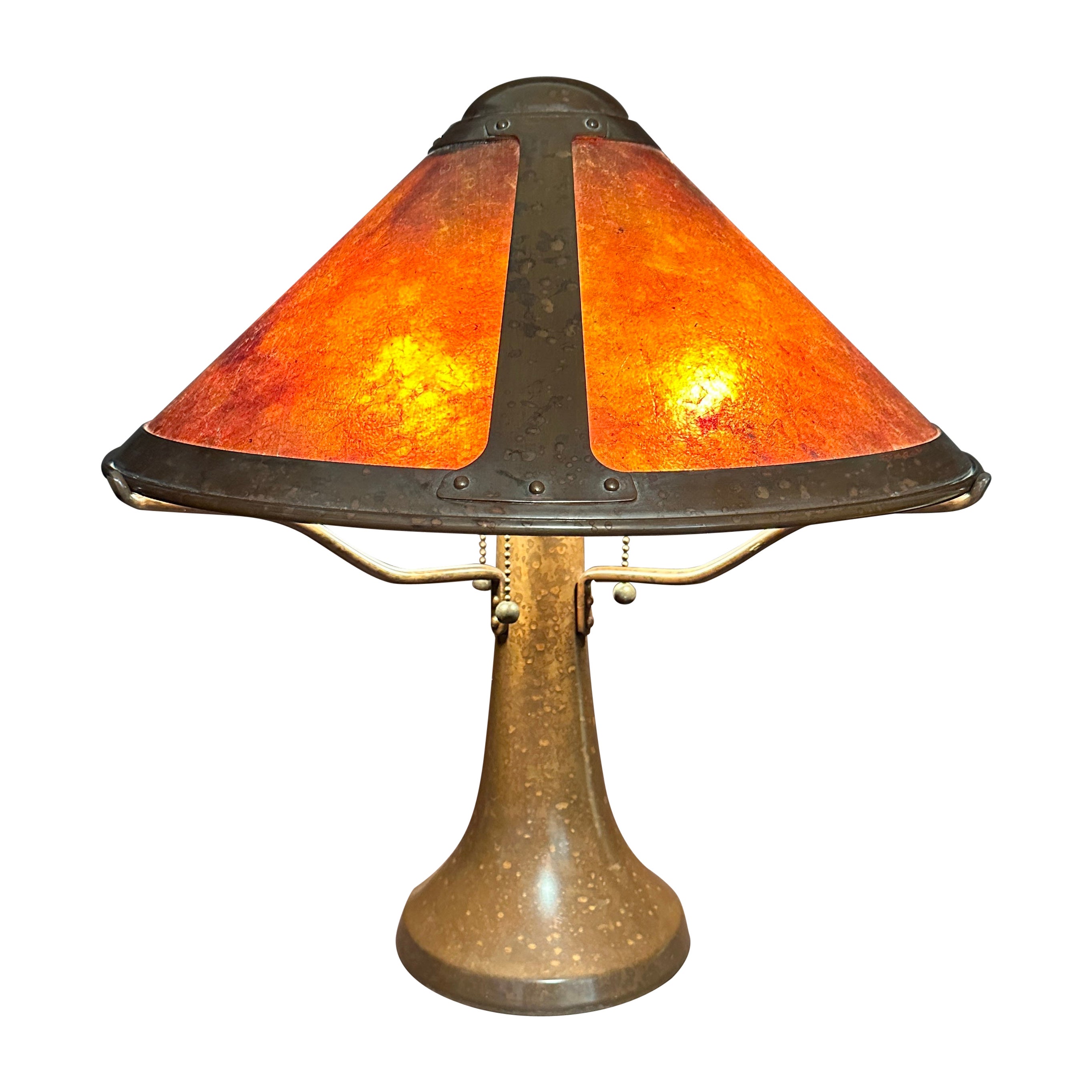 Mica Lamp Co. Lampe aus Kupfer und Mica