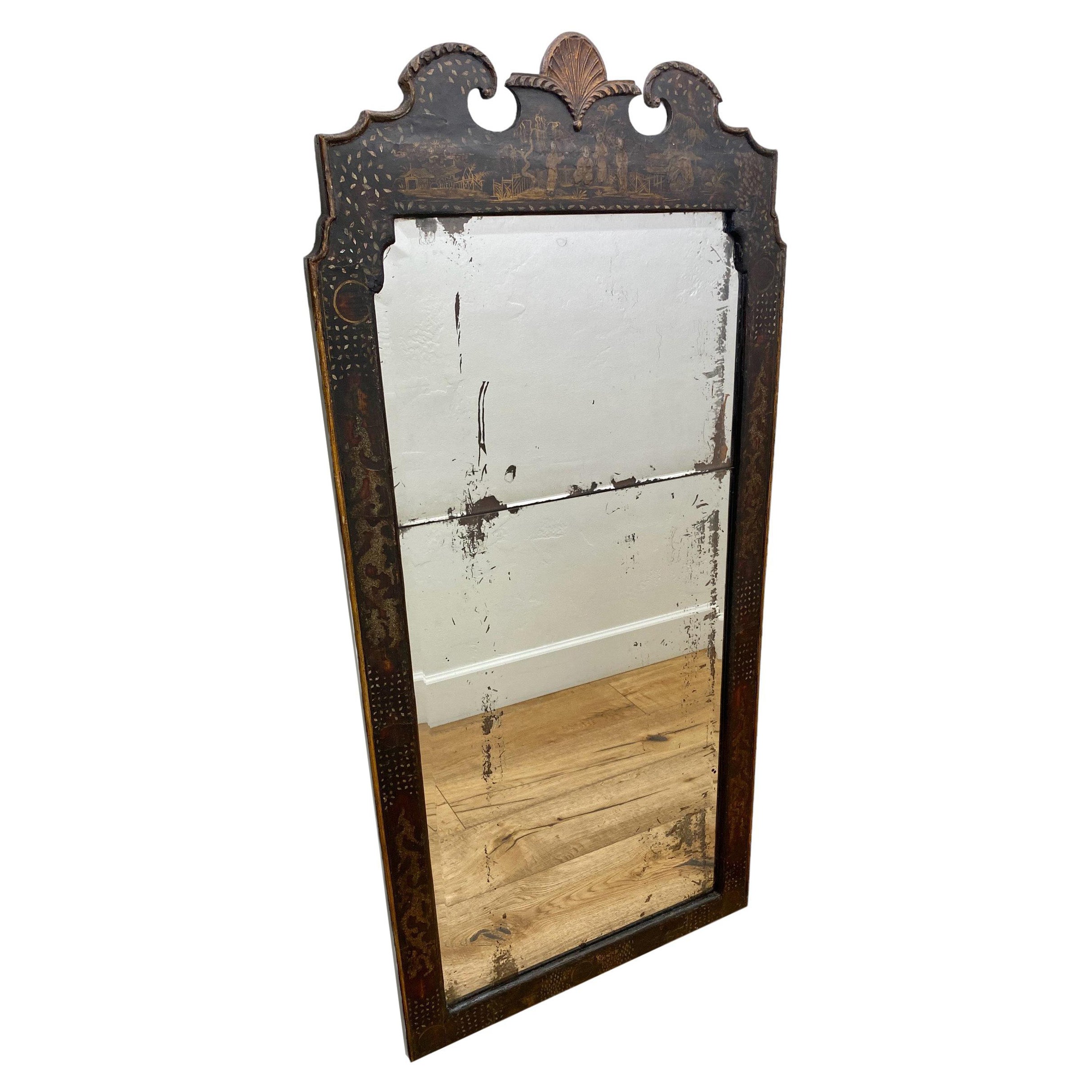 Antique Japanned Mirror For Sale