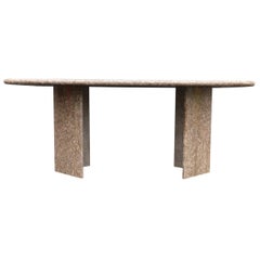 Used Italian Granite Dining Table, 1980s