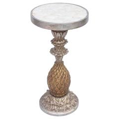 Italian Pineapple Form Accent Table with Capiz Shell Top