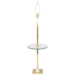 Mid-Century Lamp Table, of Polished Brass