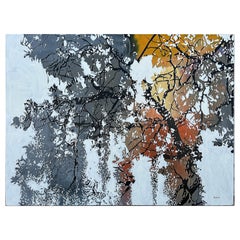 Ernesto Kunde, artiste brésilien-américain, peinture abstraite originale sur lin
