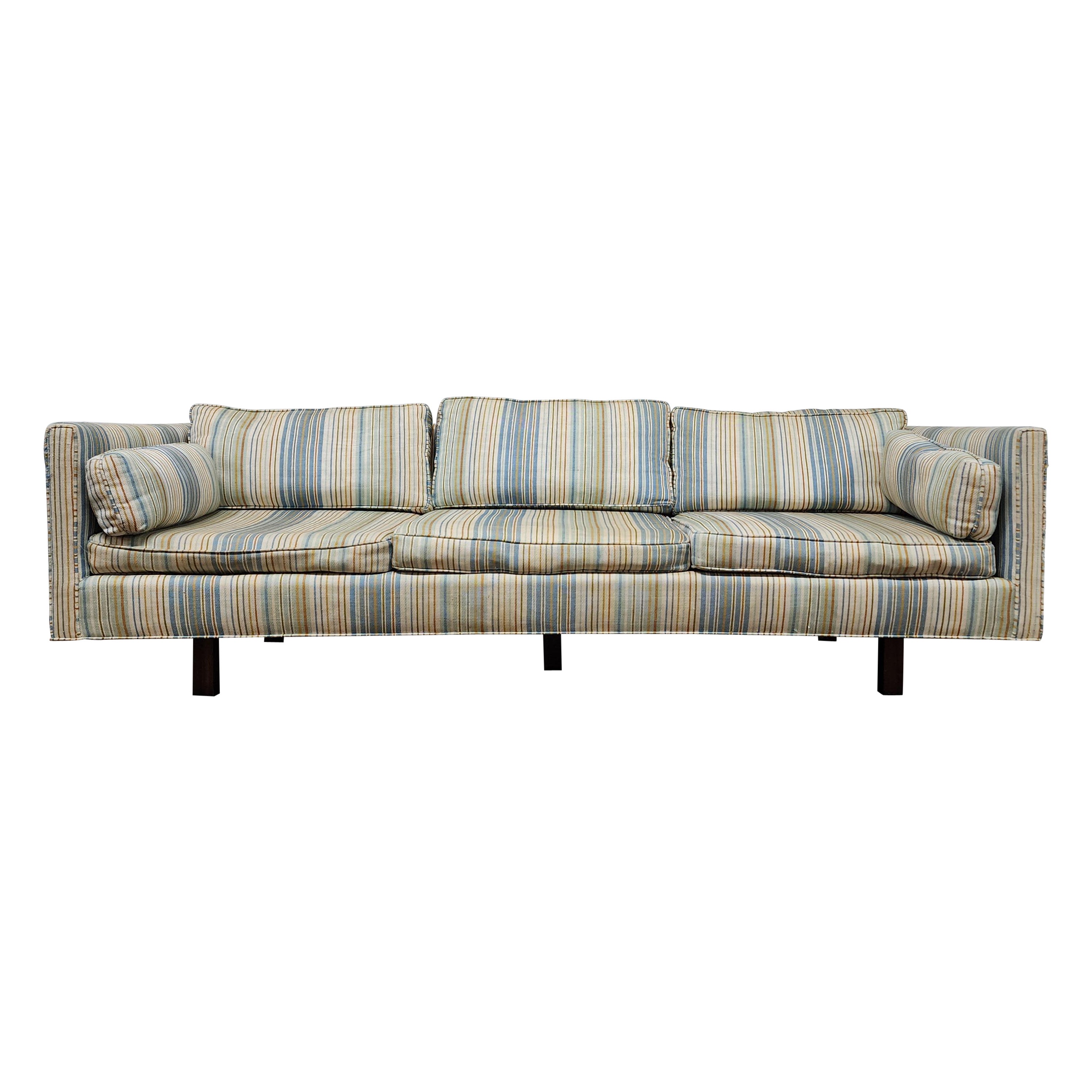 Vintage Milo Baughman Style Mid Century Modern Sofa For Sale