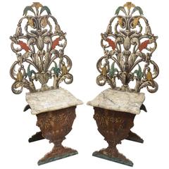 Exceptional Pair of Antique Venetian Side Chairs 7