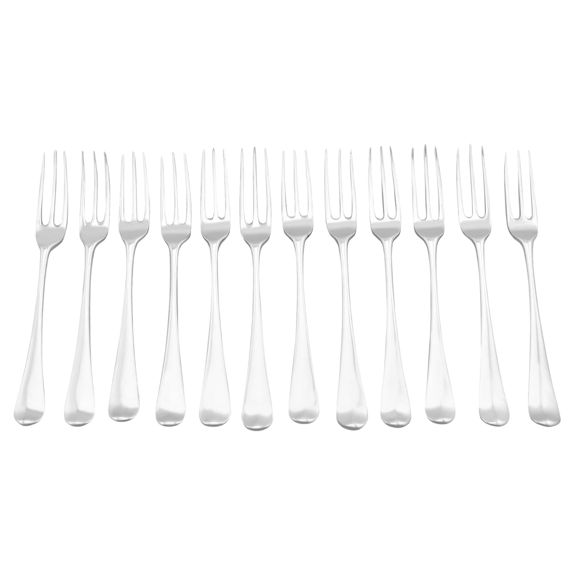 Antique George III Sterling Silver Hanoverian Pattern Table Forks (1767)