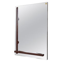 Modern contemporary art Dutch design wall mirror "The Float collection" oak wood