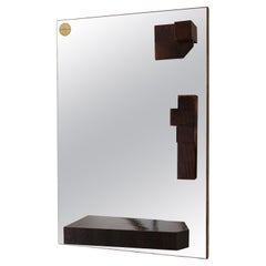 Modern contemporary art Dutch design wall mirror "The Float collection" oak wood