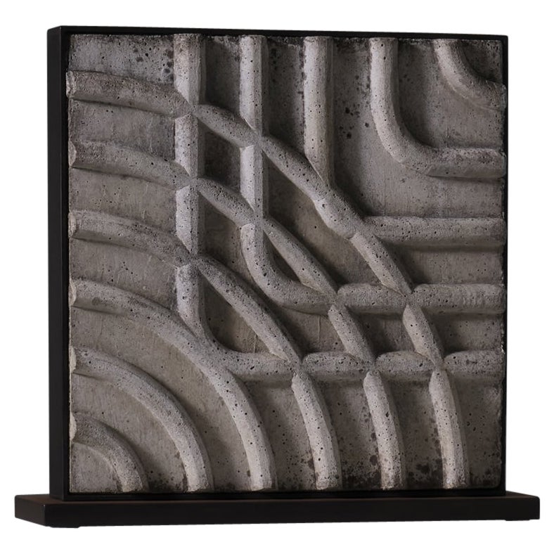 Concrete relief sculpture by Momcilo Milovanovic, France 1970s For Sale