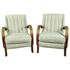 Pair of Vintage mid century retro arm chairs 