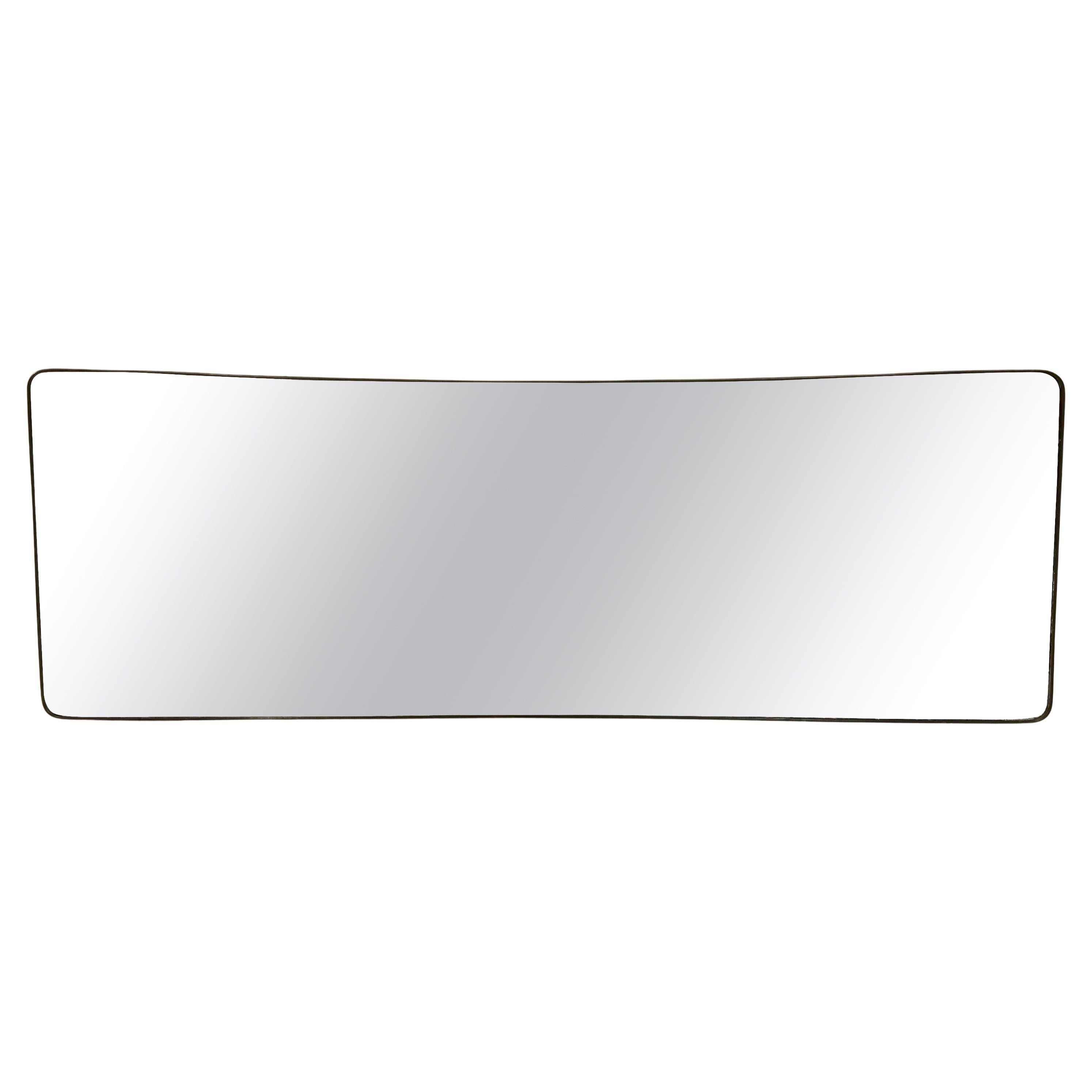 Large 1950s Italian Brass Mirror For Sale