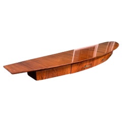 Aparador Flotante Moderno Brasileño de Madera Dura, Giuseppe Scapinelli, c. 1950