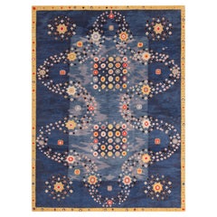 Nazmiyal Collection Silk And Wool Modern Swedish Inspired Rug 9' x 12'