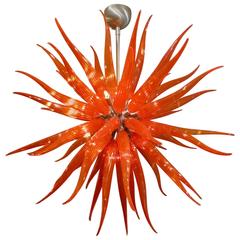 Roter Medusa-Sputnik-Kronleuchter aus Muranoglas