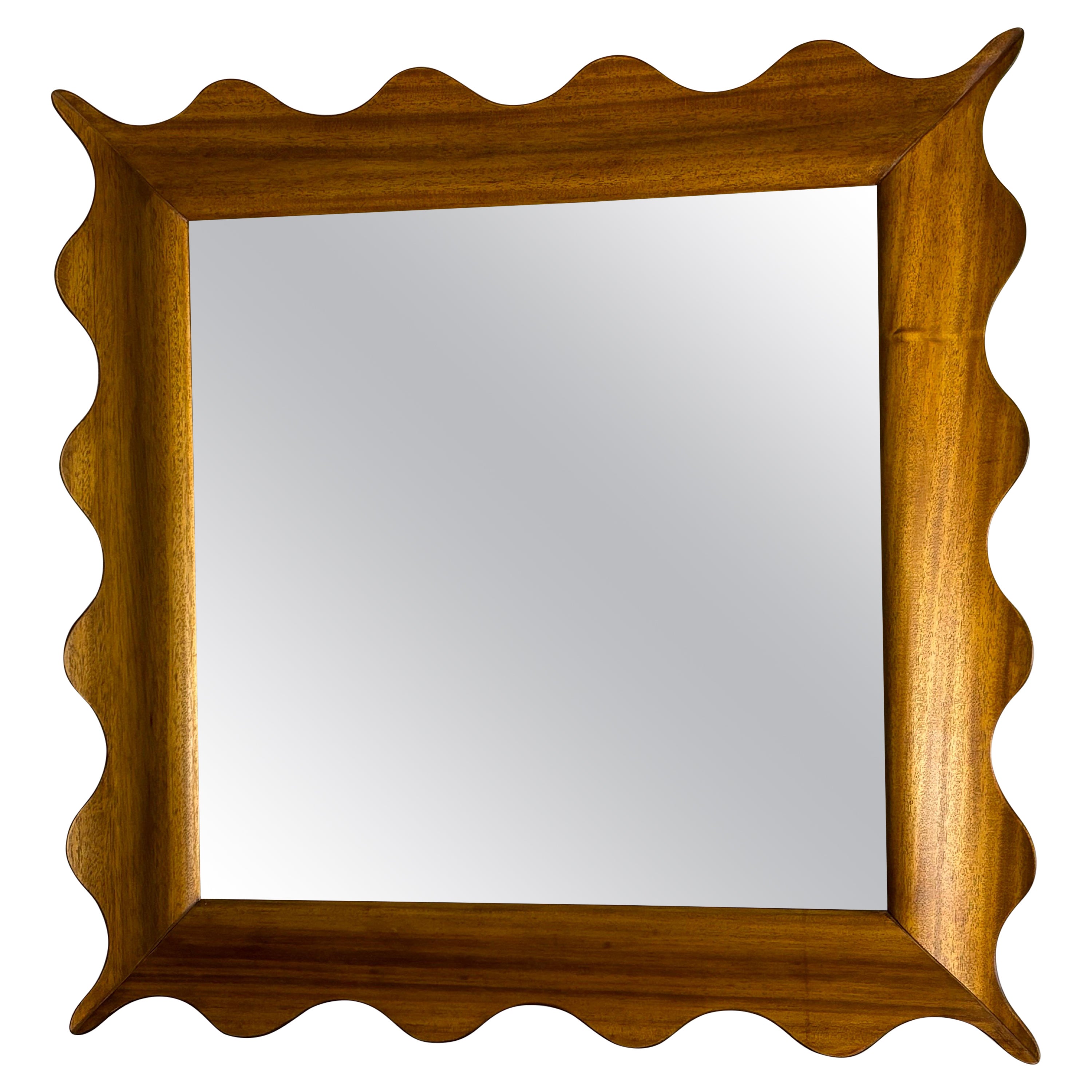 Specchio ondulato in legno, XXI secolo For Sale