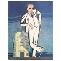Stampa originale della caricatura del direttore generale della BBC. 1934