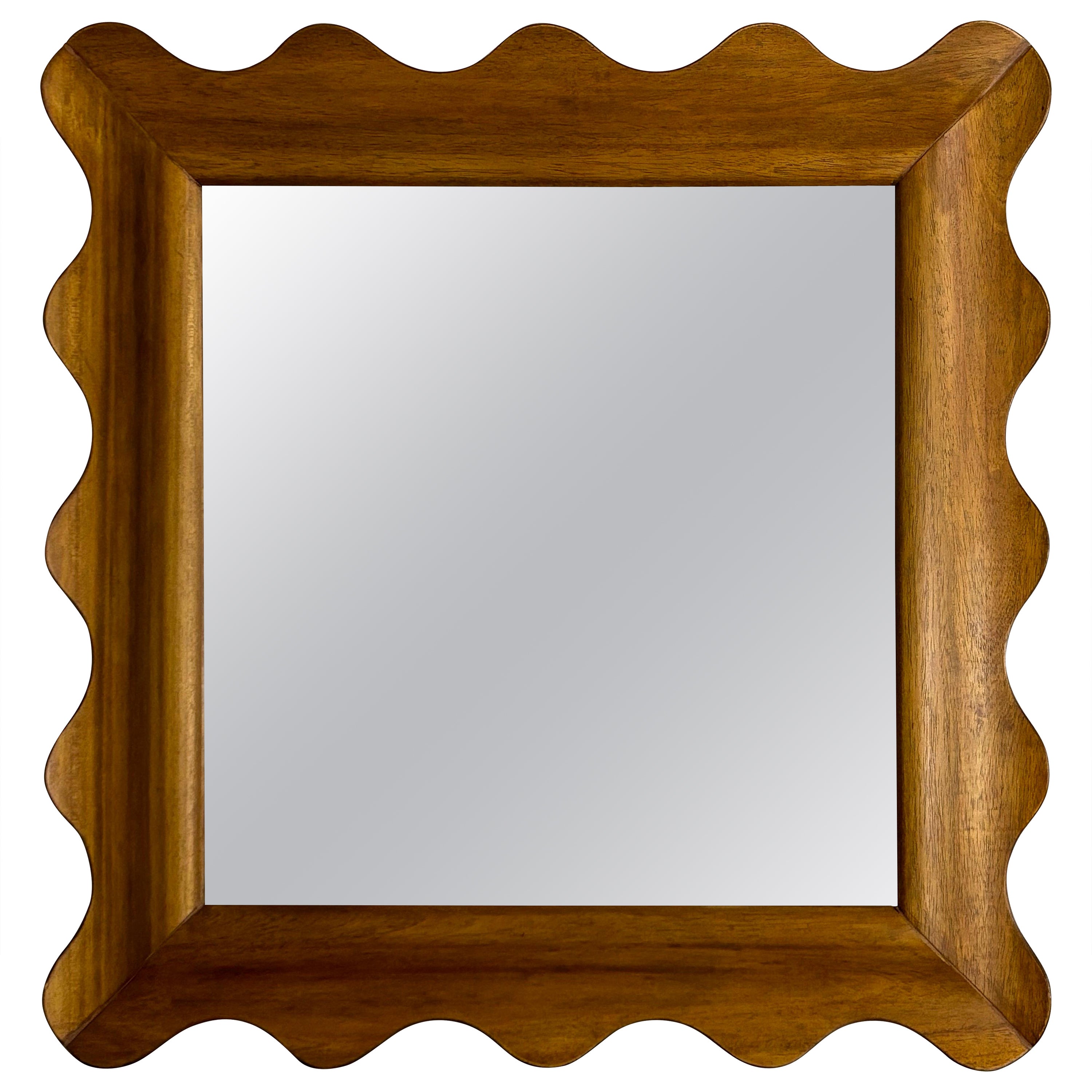 Specchio ondulato in legno XXI Secolo For Sale