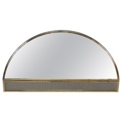Mid-Century Huge Italian Arch Mirror in Brass and Chrome by Romeo Rega, 1970s