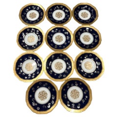 Assiettes Vintage Haviland Limoges Cobalt Blue w/Gold Accents Fine Bone China (11)