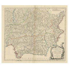 Map of Southern Spain Depicting Castile, Andalusia, Granada, Murcia and Valencia