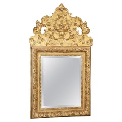 Superb Giltwood French Louis XV Antique 1820s Era Wall Mirror 