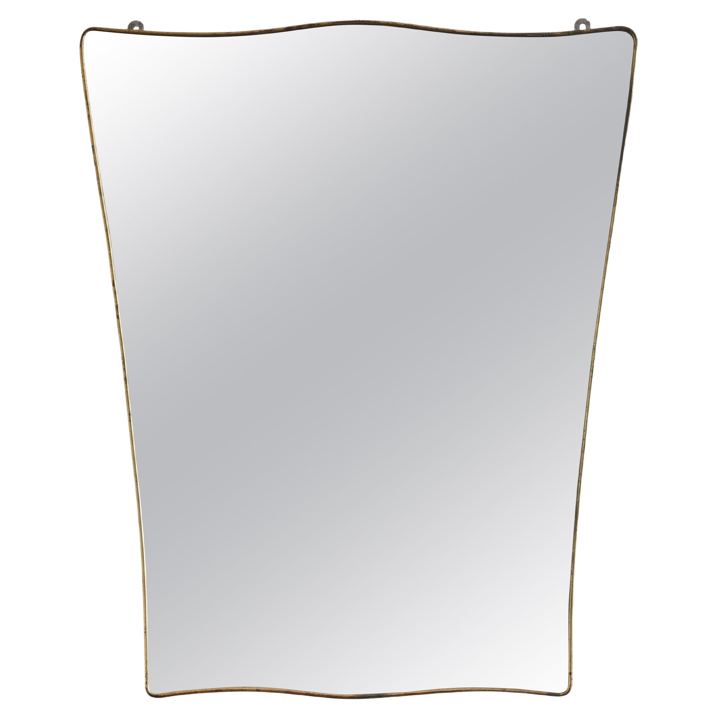 Italian Brass Mirror For Sale