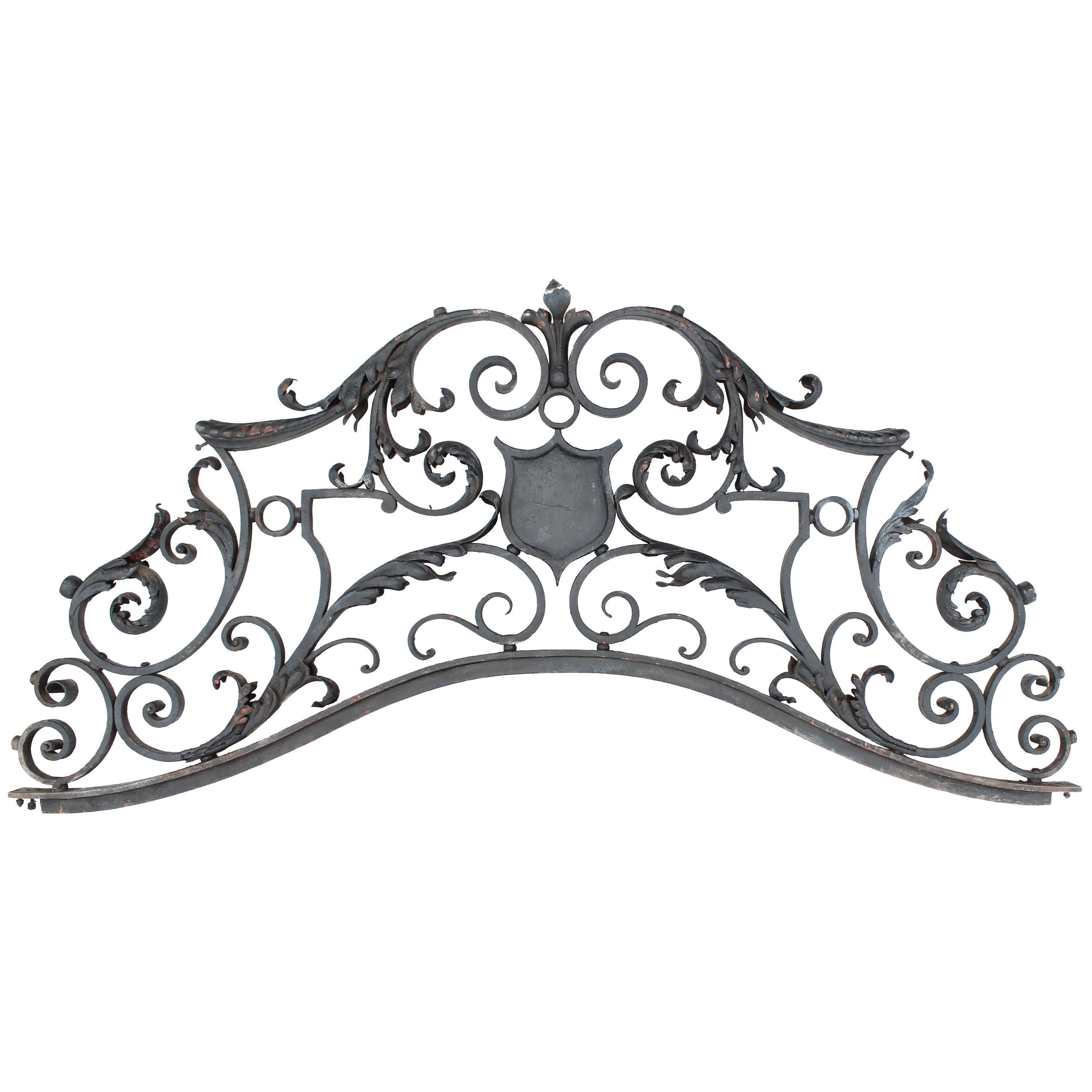 Ornate Late Victorian Iron Fence Header