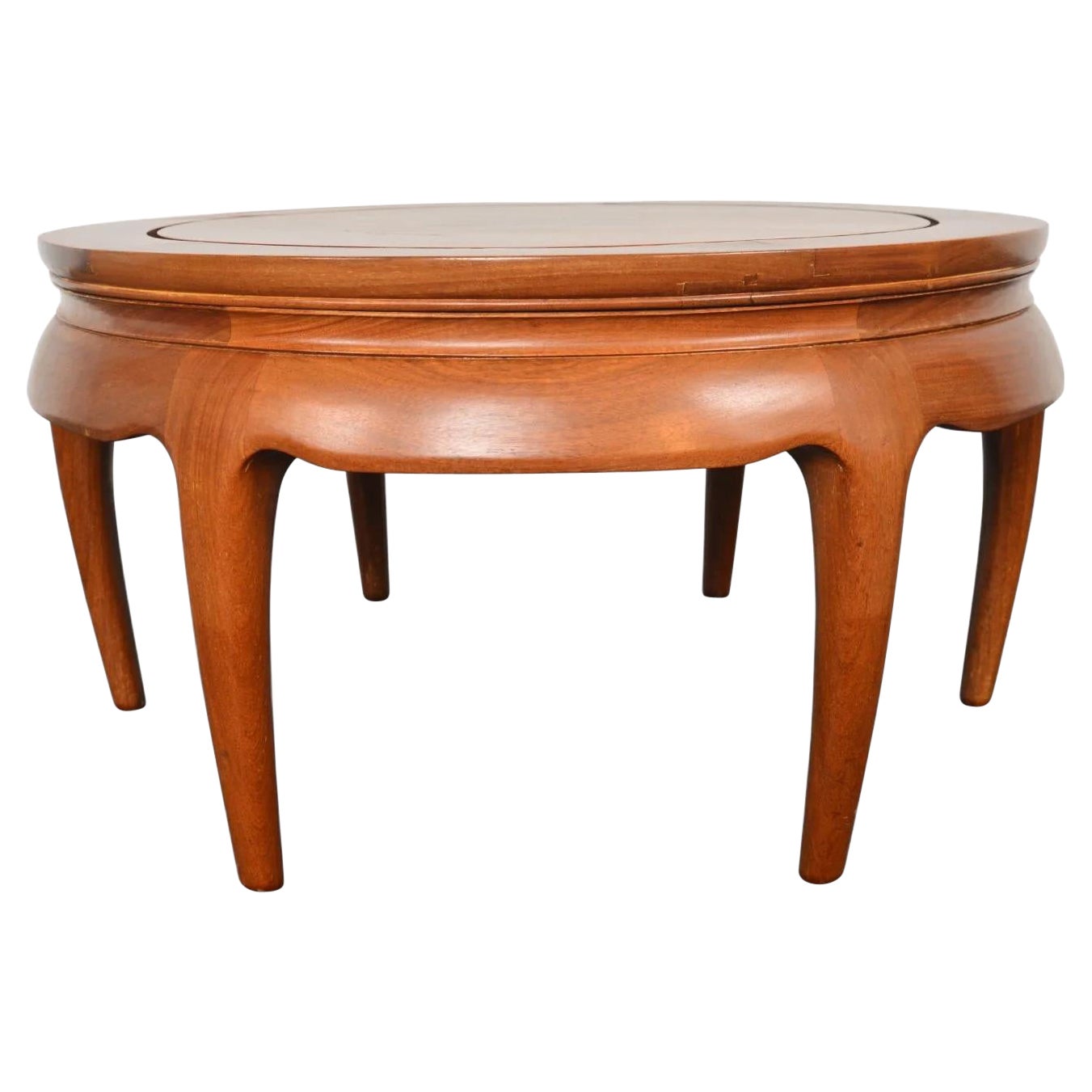 Round Mid Century Coffee Table In Mahogany For Sale