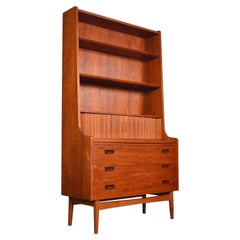 Vintage Johannes Sorth Teak Bookcase / Secretary Desk