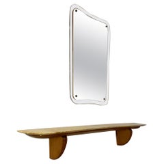 Vintage Italian Art Deco Set of Console and Mirror By Paolo Buffa, 1940s
