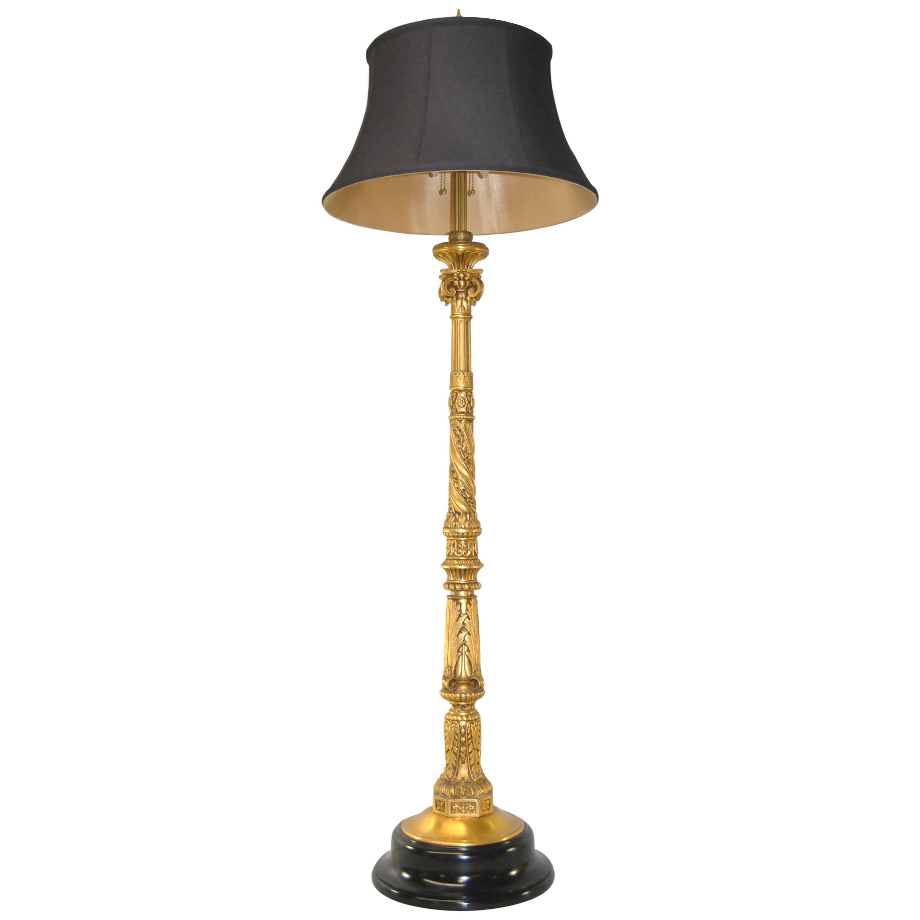 Neoclassical Style Gilt Bronze Floor Lamp