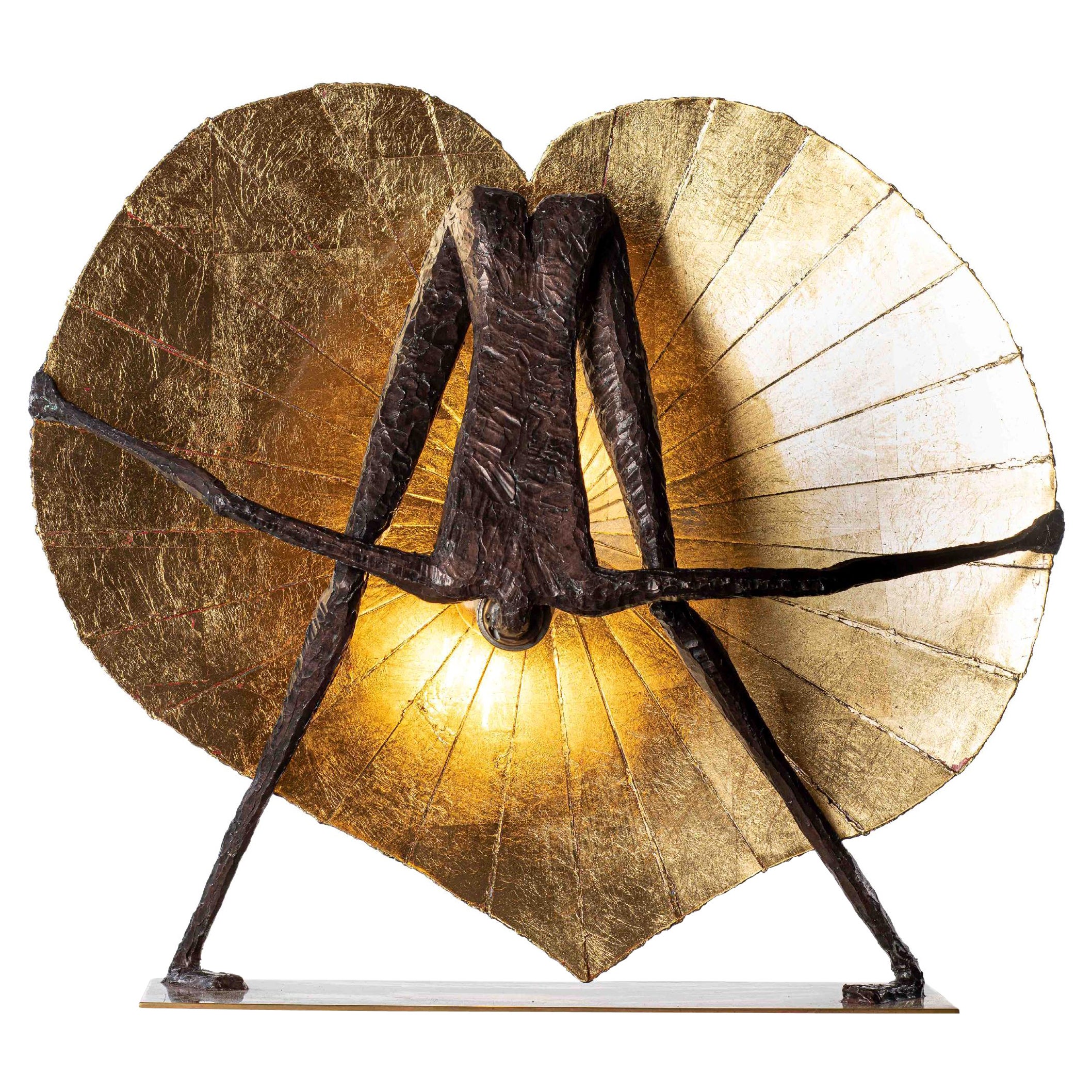 21e siècle Lampe de table sculpturale unique Écoute Ton Cœur par Fantôme en vente