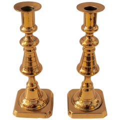 19th Century Brass Candlestick Holders