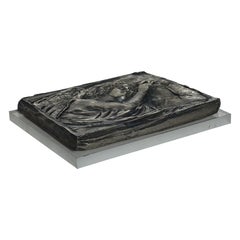 Emilio Greco Escultura Italiana Bajorrelieve Metal Plateado Ángel