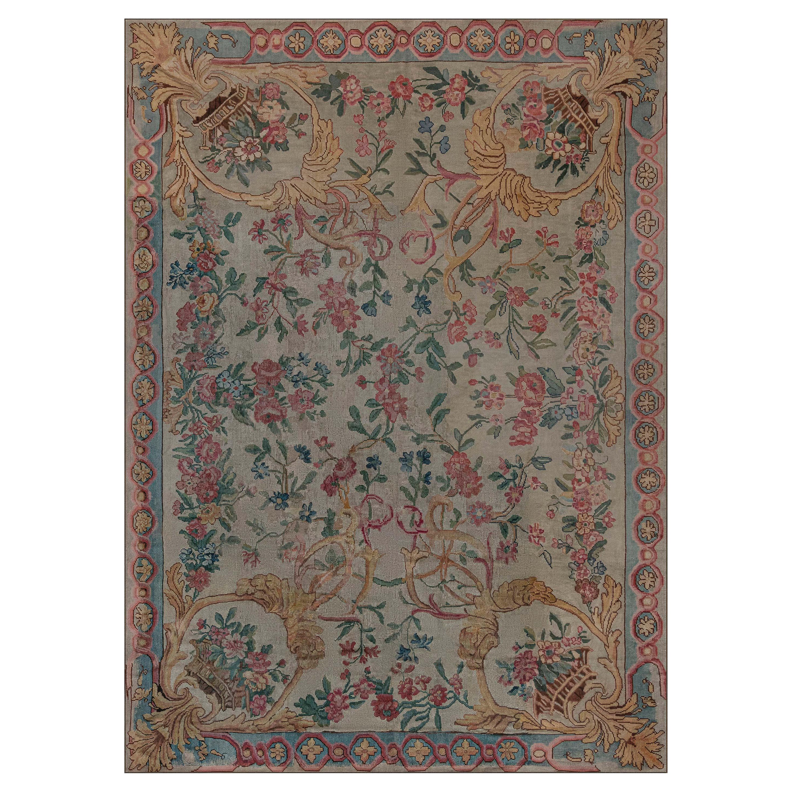 19th Century French Savonnerie Fragment Rug For Sale