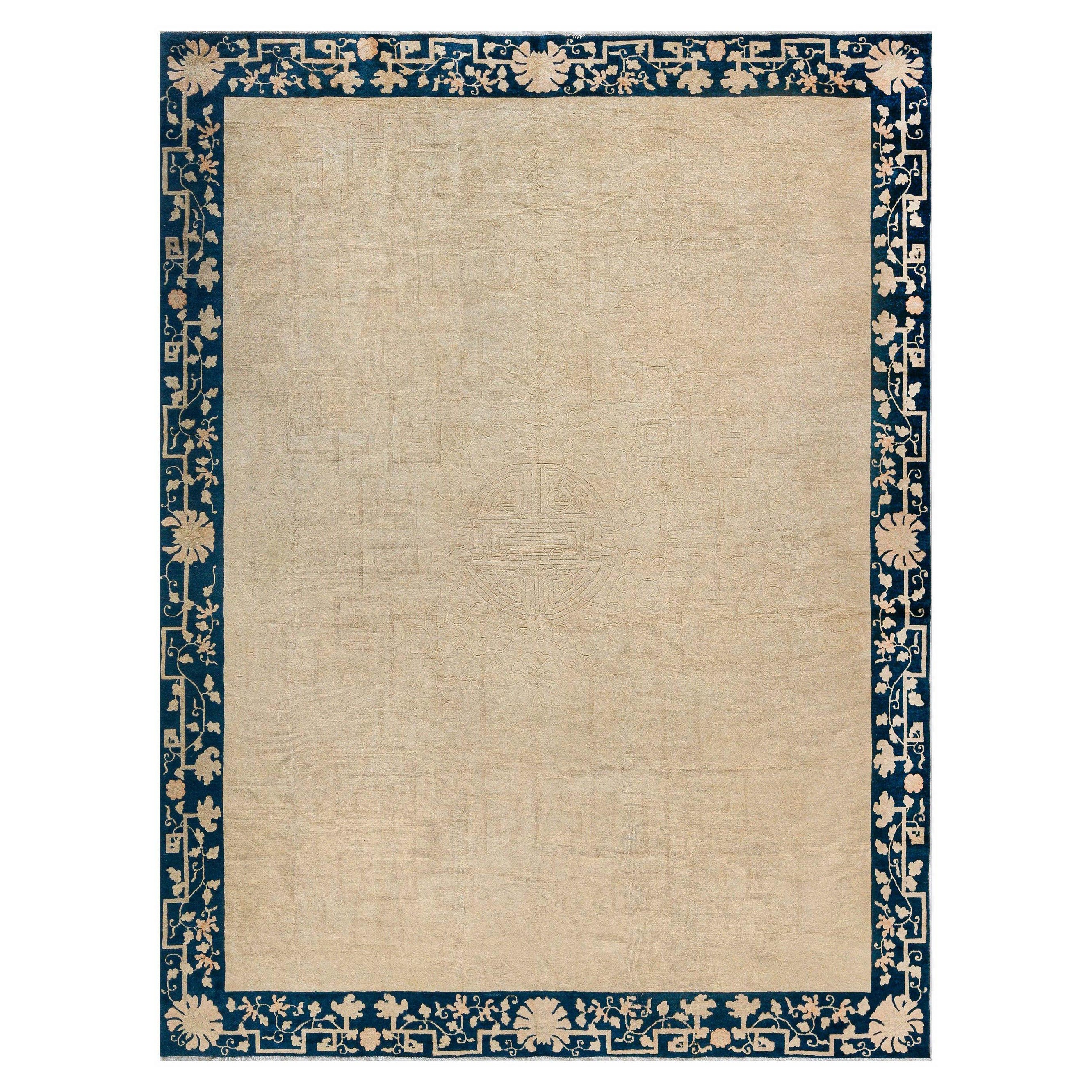 Early 20th Century Chinese Handmade Wool Rug