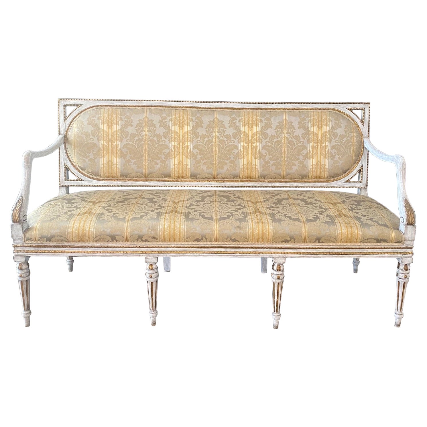 Elegantes italienisches neoklassizistisches Louis-XVI-Sofa im Angebot