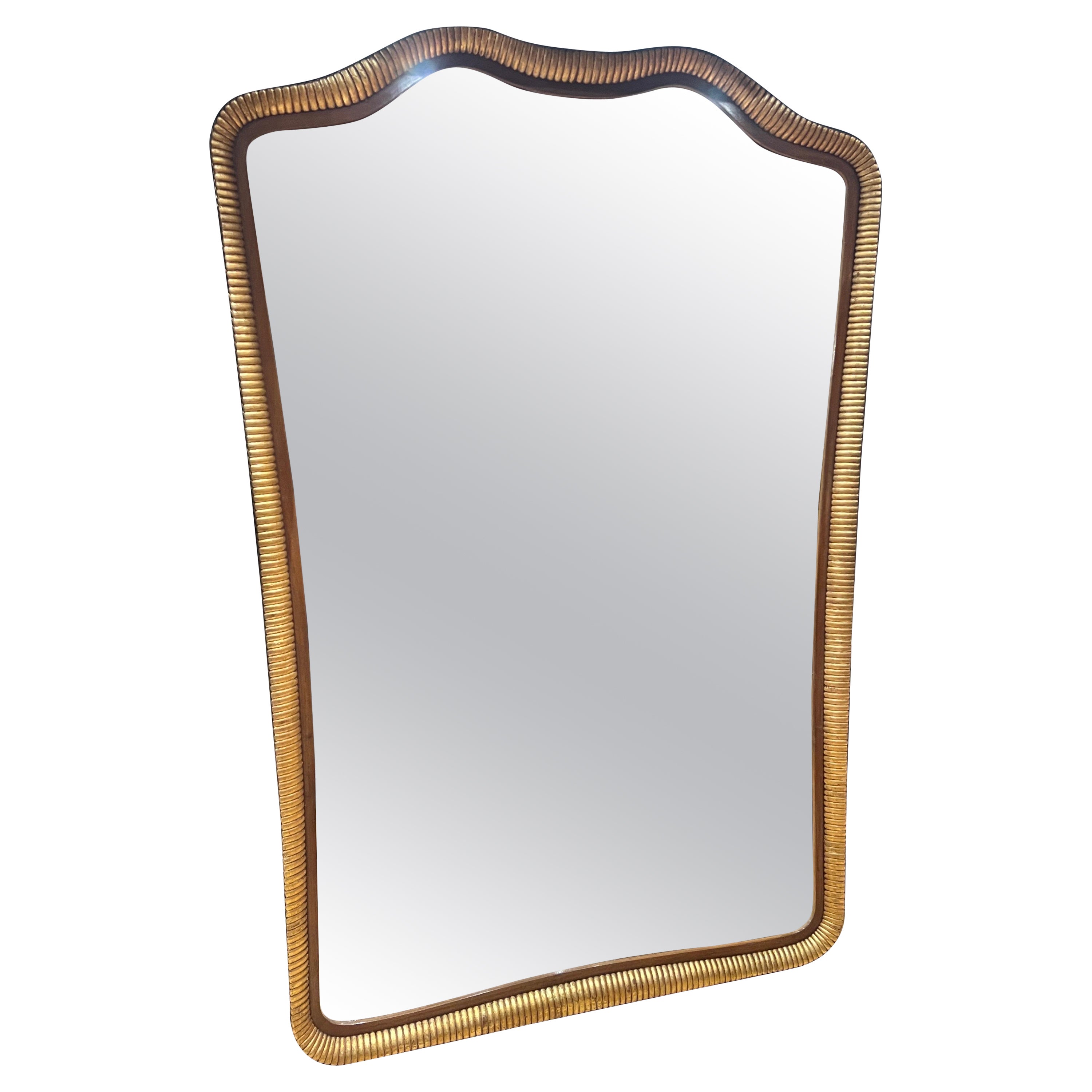 Extra large Italian 1940s giltwood mirror  For Sale