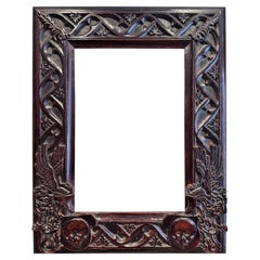 “Skull” Frame, Carved Wood 19th 1860-1880 Specially Created for Dürer Engraving 