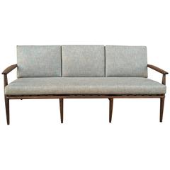 Danish Modern Walnut Frame Sofa by Ib Kofod-Larsen