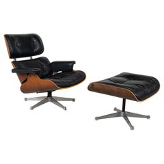 Vintage Mid-Century Lounge Chair and Ottoman by Charles & Ray Eames for Herman Miller 