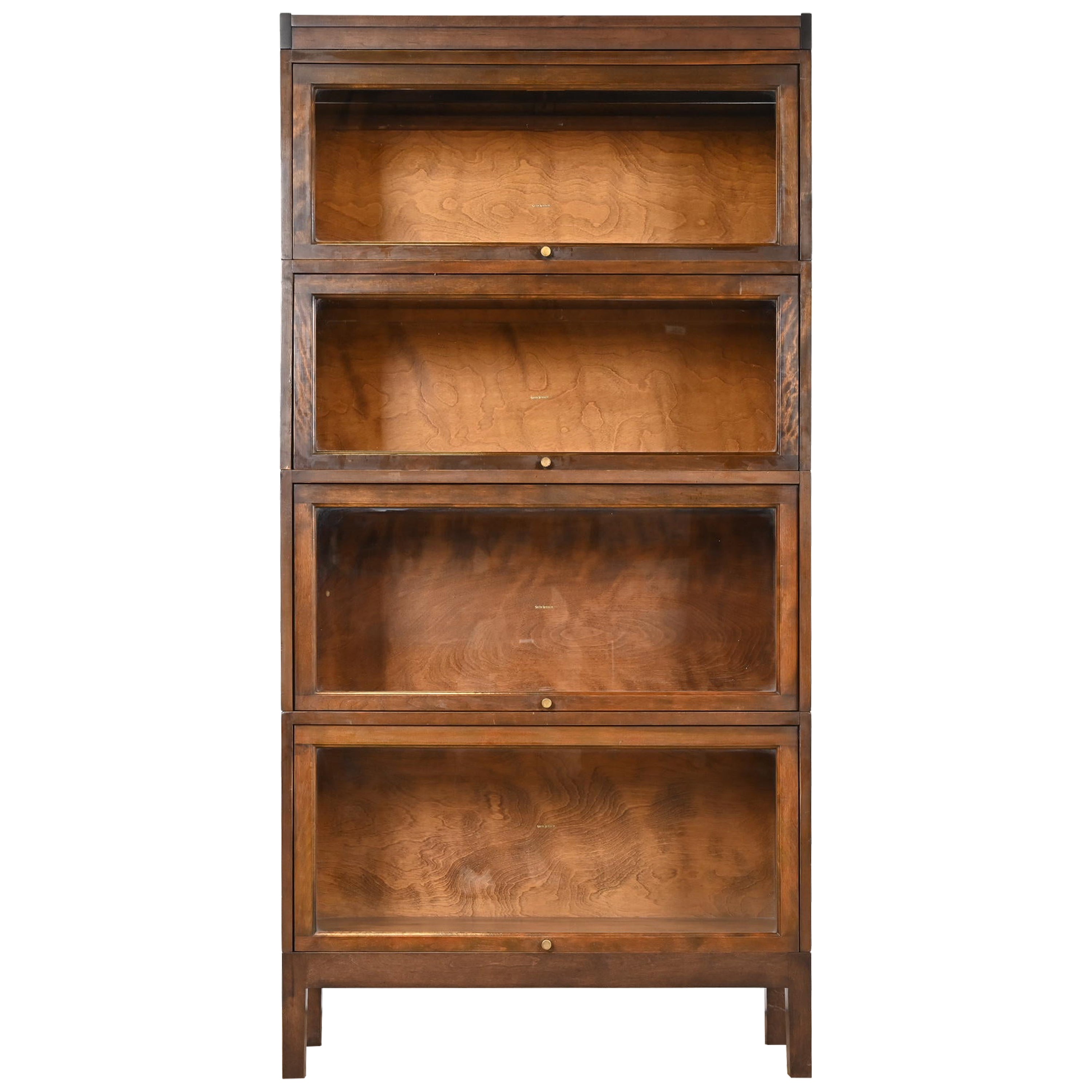 Antique Shaw Walker Arts & Crafts Mahogany Four-Stack Barrister Bookcase, 1920s For Sale